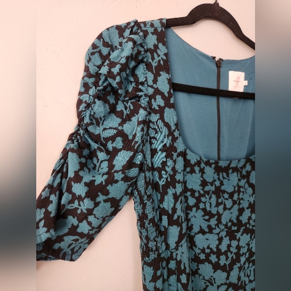 The Nines By Hatch Maternity Lined Scoop Neck Maxi Dress Puff Sleeve XS - Picture 5 of 8